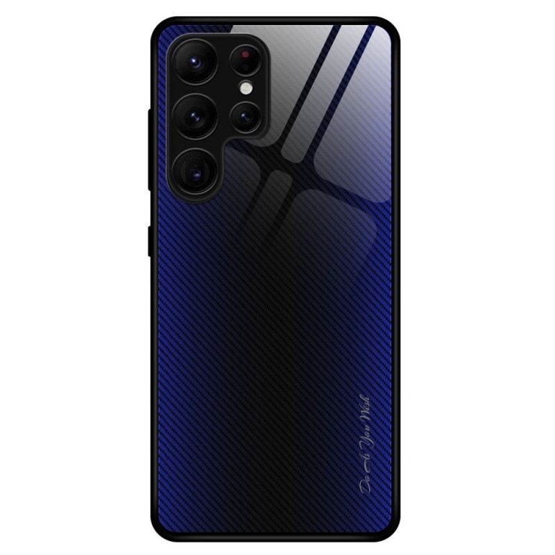 Capa Para Samsung Galaxy S23 Ultra 5G Vidro Temperado De Fibra De Carbono