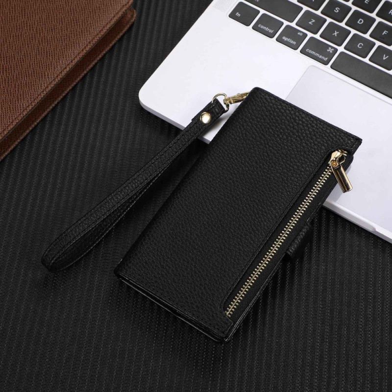 Capa De Celular Para iPhone 14 Pro Max Flip Bolsa Frontal E Cordão