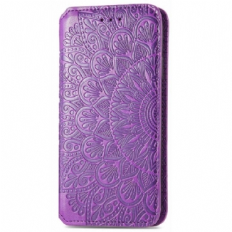 Capa De Celular Para iPhone 14 Pro Max Flip Folhas Tribais