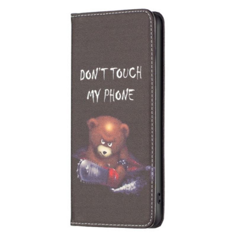 Capa De Celular Para iPhone 14 Pro Max Flip Urso Perigoso