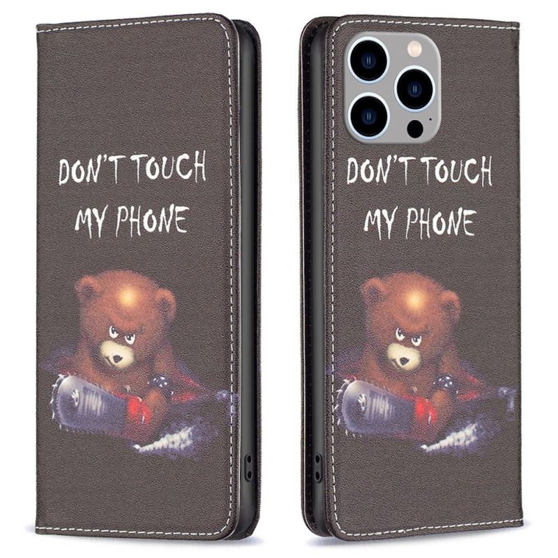 Capa De Celular Para iPhone 14 Pro Max Flip Urso Perigoso