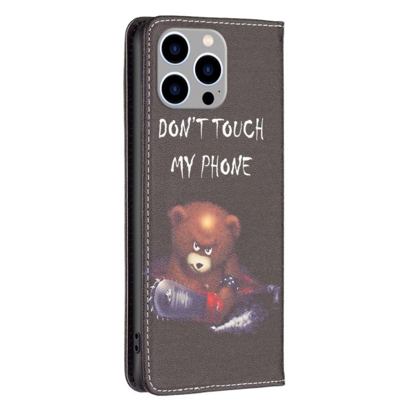 Capa De Celular Para iPhone 14 Pro Max Flip Urso Perigoso