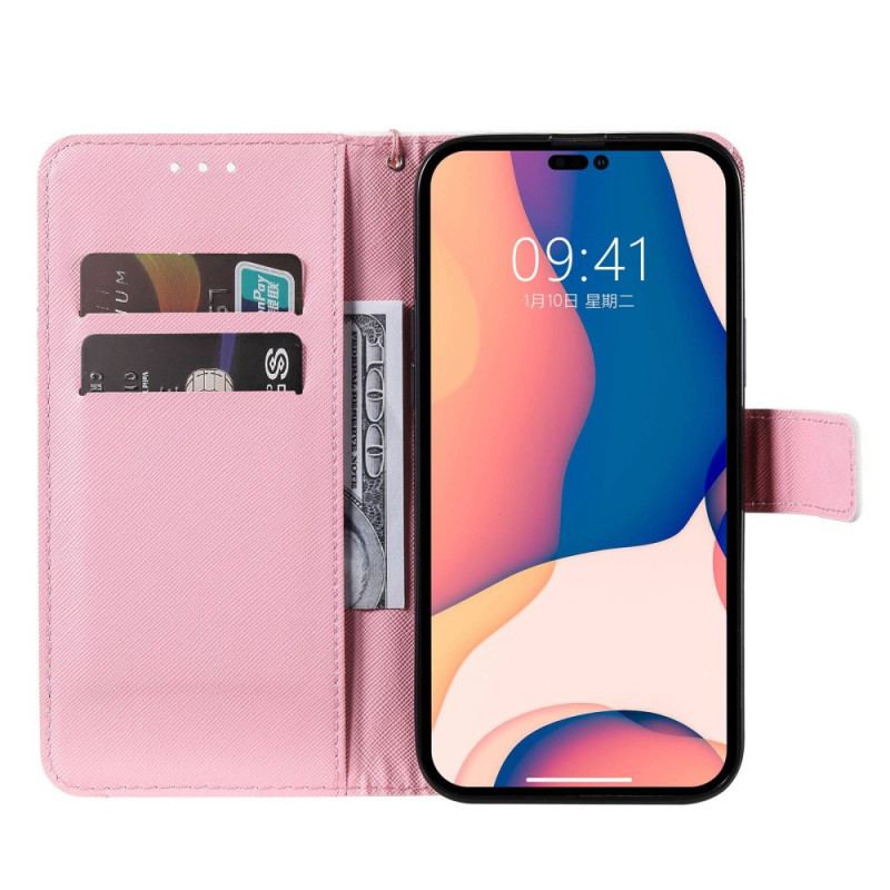 Capa Flip Para iPhone 14 Pro Max Balanço Feliz