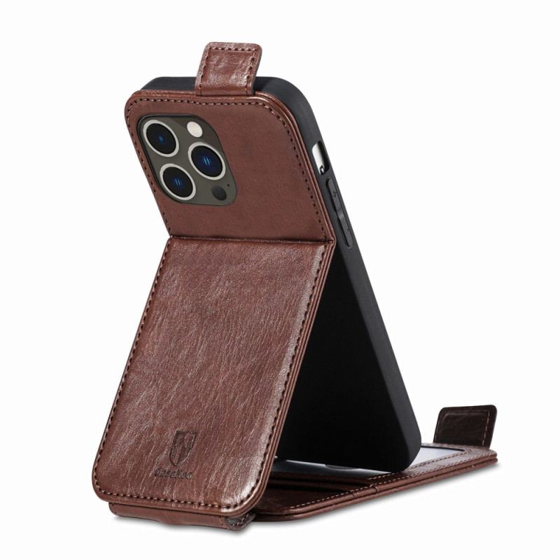 Capa Flip Para iPhone 14 Pro Max De Couro Aba Vertical Caseneo