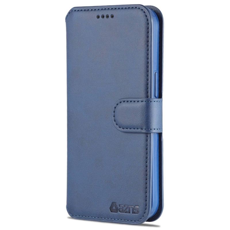 Capa Flip Para iPhone 14 Pro Max Couro Sintético Azns