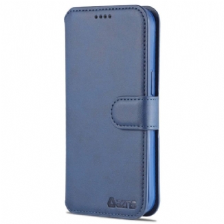 Capa Flip Para iPhone 14 Pro Max Couro Sintético Azns