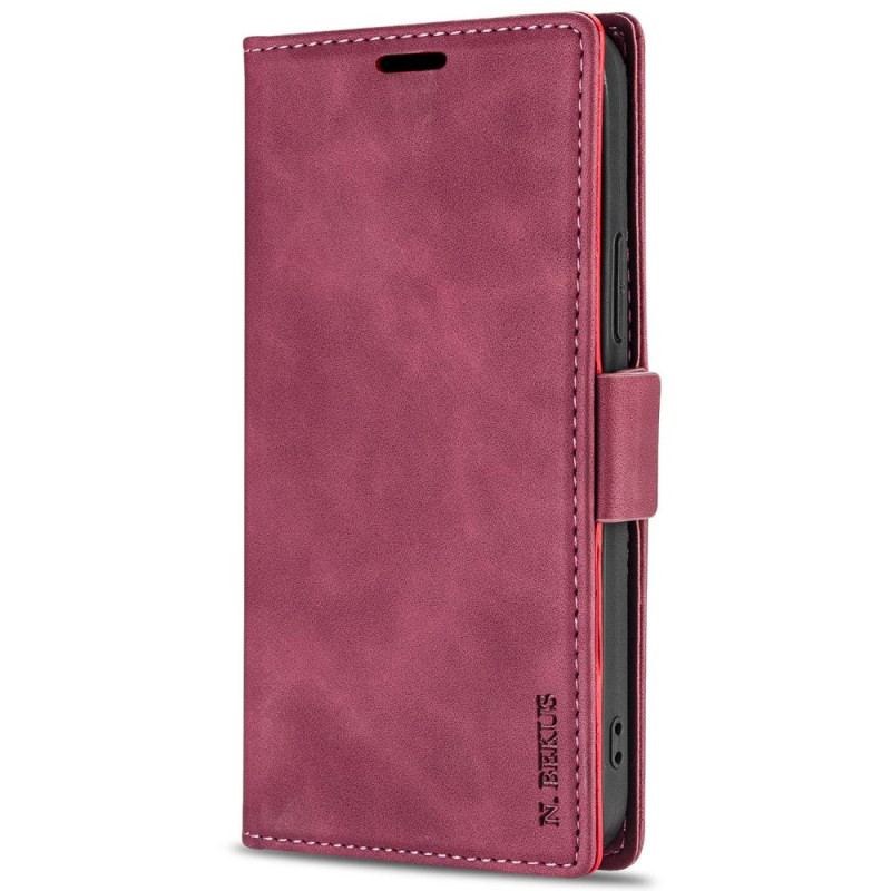 Capa Flip Para iPhone 14 Pro Max Ln.bekus Efeito Couro