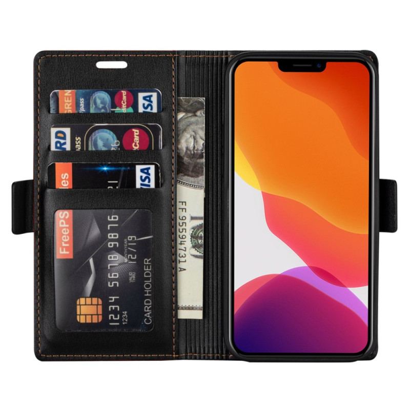 Capa Flip Para iPhone 14 Pro Max Ln.bekus Efeito Couro