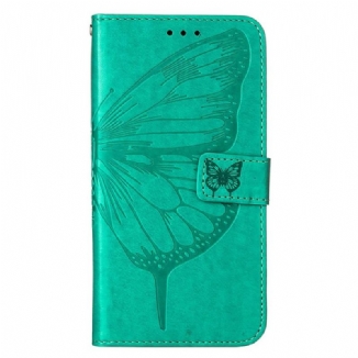 Capa Folio Para iPhone 14 Pro Max De Cordão Borboleta De Tiras Barroca