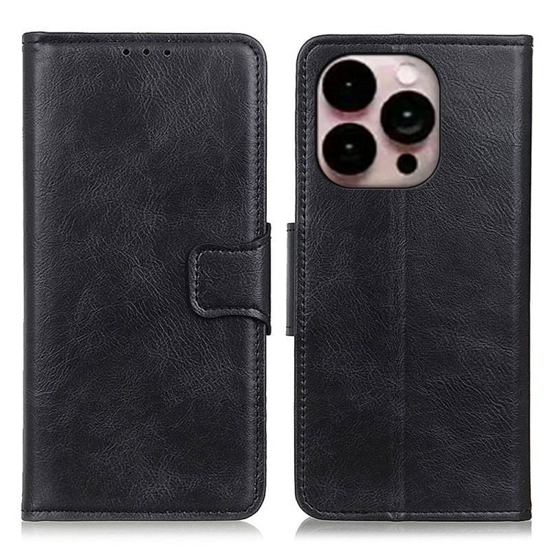 Capa Folio Para iPhone 14 Pro Max Fecho De Couro Estilo Reversível