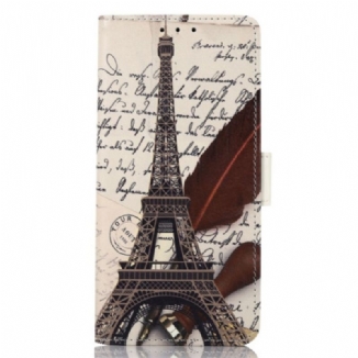 Capa Folio Para iPhone 14 Pro Max Torre Eiffel Do Poeta