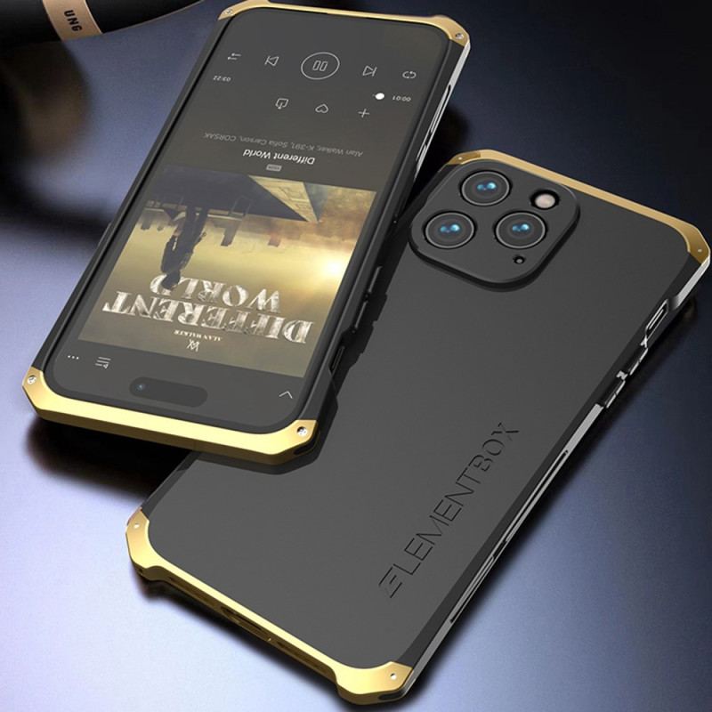 Capa Para iPhone 14 Pro Max Armação De Metal Em Dois Tons