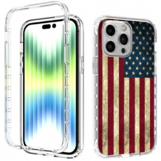 Capa Para iPhone 14 Pro Max Bandeira Americana Aprimorada