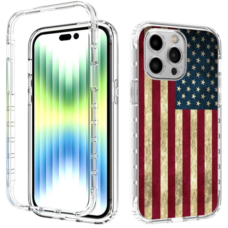 Capa Para iPhone 14 Pro Max Bandeira Americana Aprimorada