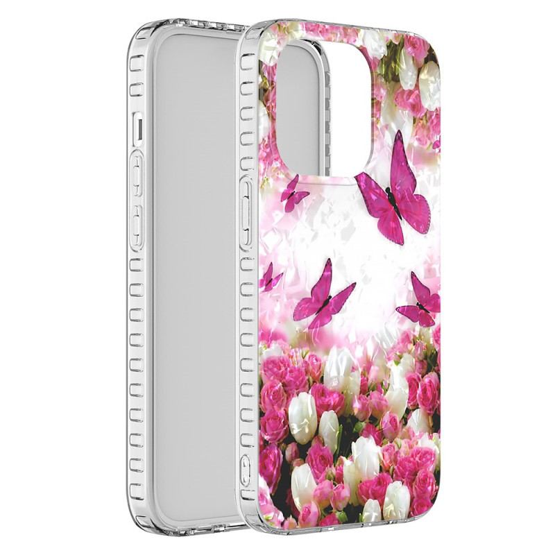 Capa Para iPhone 14 Pro Max Borboletas Estilosas