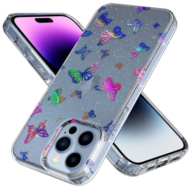 Capa Para iPhone 14 Pro Max Borboletas Sem Costura