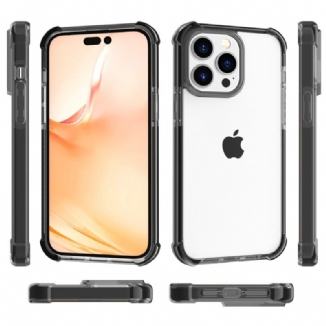 Capa Para iPhone 14 Pro Max Bordas Coloridas Transparentes