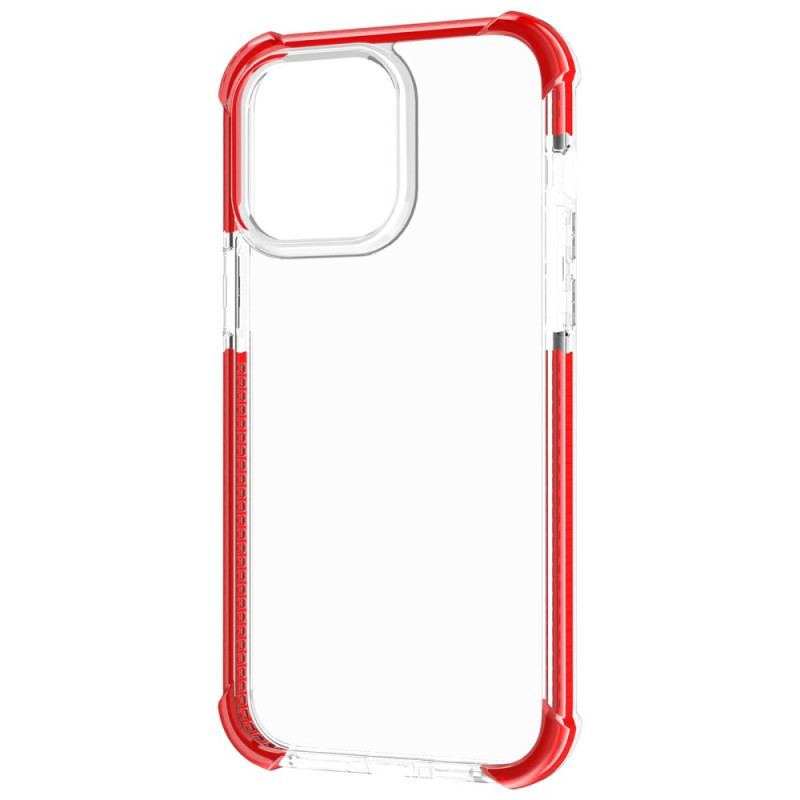 Capa Para iPhone 14 Pro Max Bordas Coloridas Transparentes