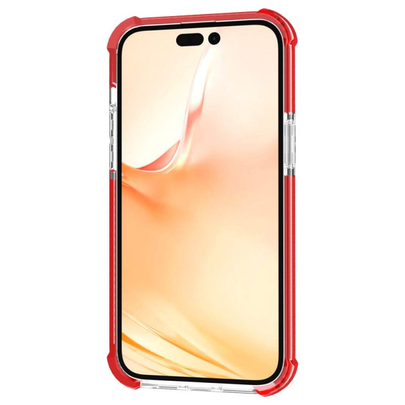 Capa Para iPhone 14 Pro Max Bordas Coloridas Transparentes