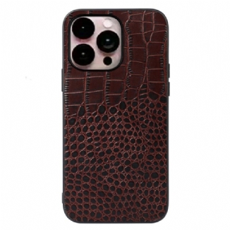 Capa Para iPhone 14 Pro Max Couro Genuíno Com Textura De Crocodilo