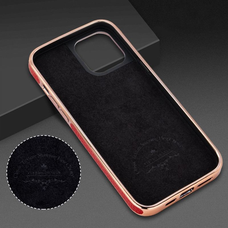 Capa Para iPhone 14 Pro Max Couro Sintético Lichia Vietao