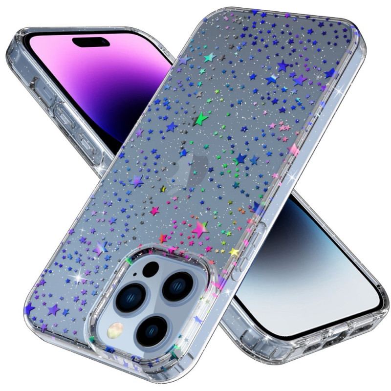 Capa Para iPhone 14 Pro Max Estrelas Transparentes