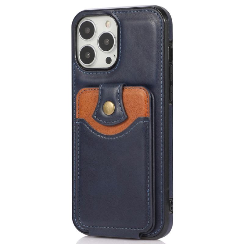 Capa Para iPhone 14 Pro Max Flip Titular De Cartão Dobrável