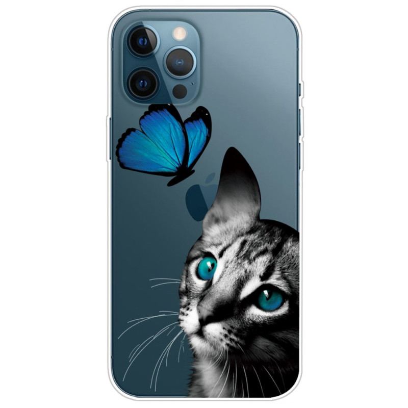 Capa Para iPhone 14 Pro Max Gato E Borboleta