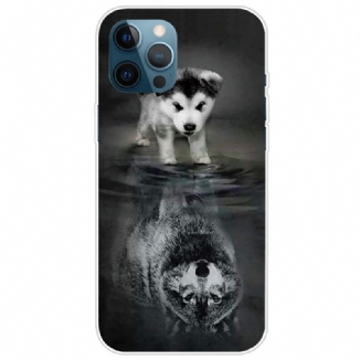 Capa Para iPhone 14 Pro Max Lobo Declinação