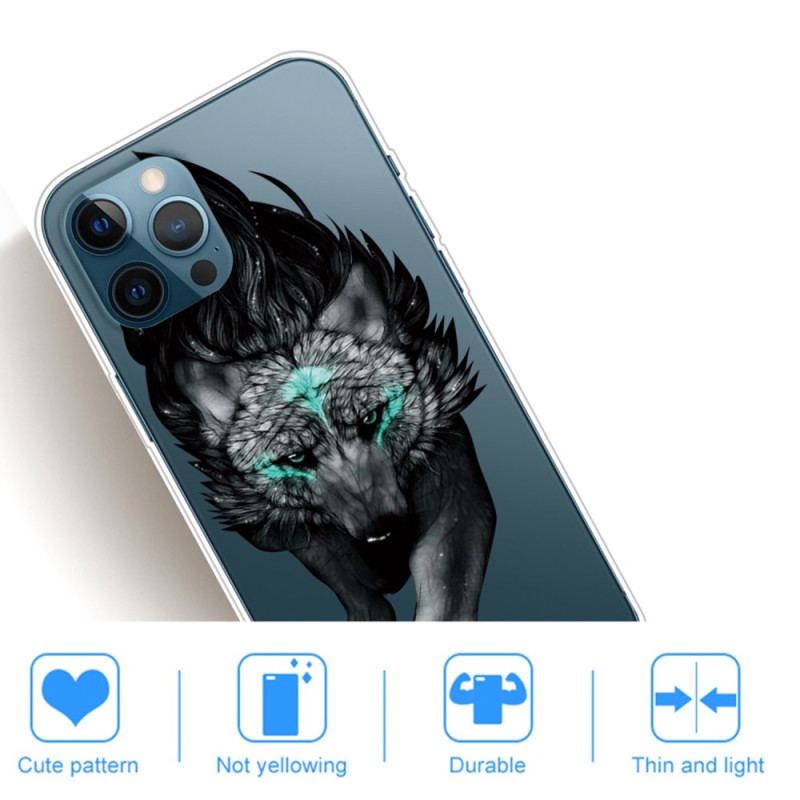 Capa Para iPhone 14 Pro Max Lobo Declinação