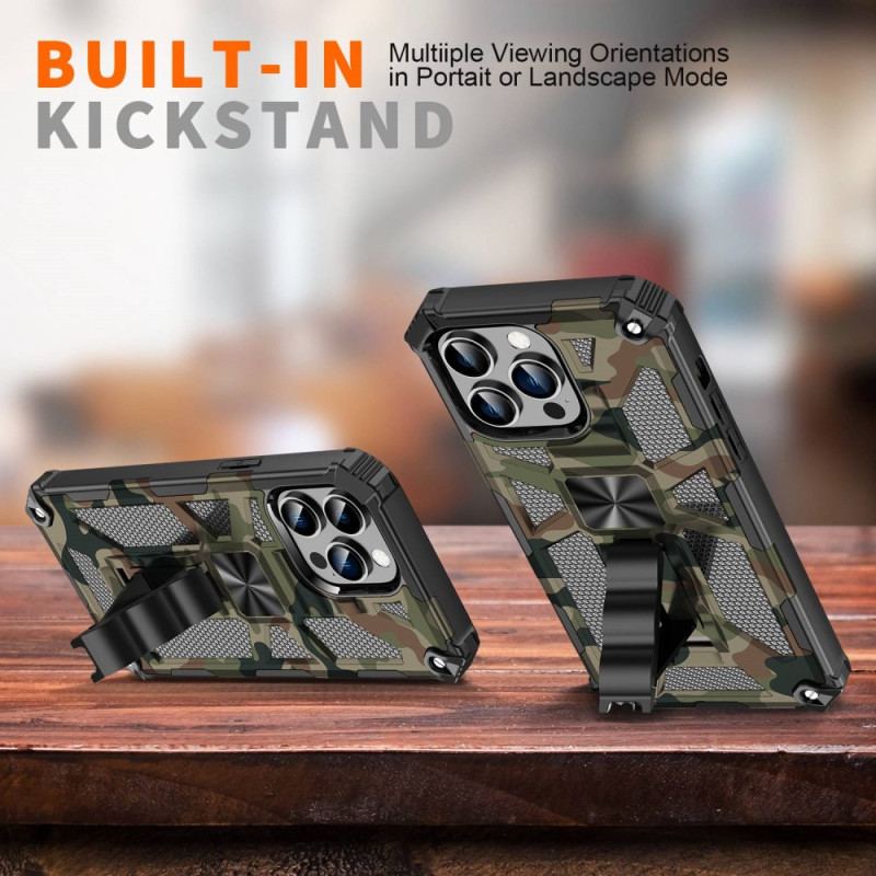 Capa Para iPhone 14 Pro Max Suporte Removível De Camuflagem