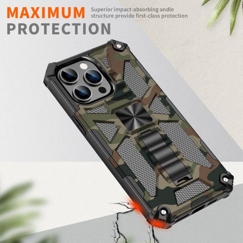 Capa Para iPhone 14 Pro Max Suporte Removível De Camuflagem