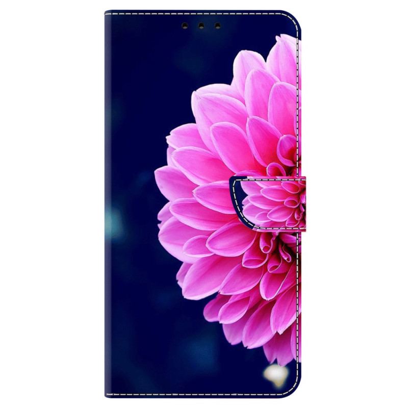 Capa De Couro Para iPhone 15 Pro Uma Flor