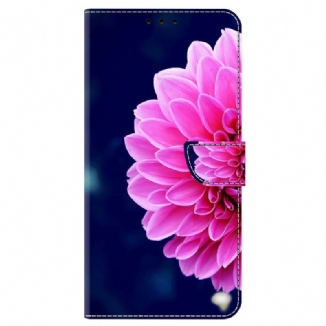 Capa De Couro Para iPhone 15 Pro Uma Flor