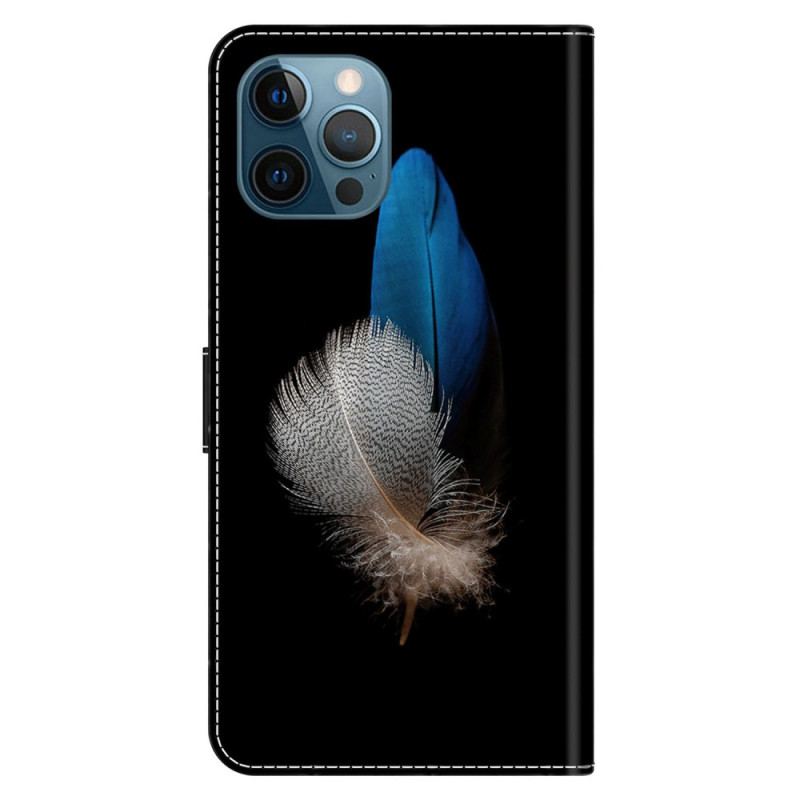 Capa Folio Para iPhone 15 Pro Duas Penas