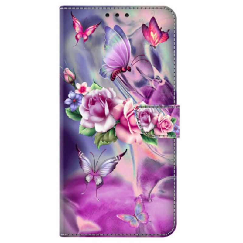 Capa Folio Para iPhone 15 Pro Lindas Flores