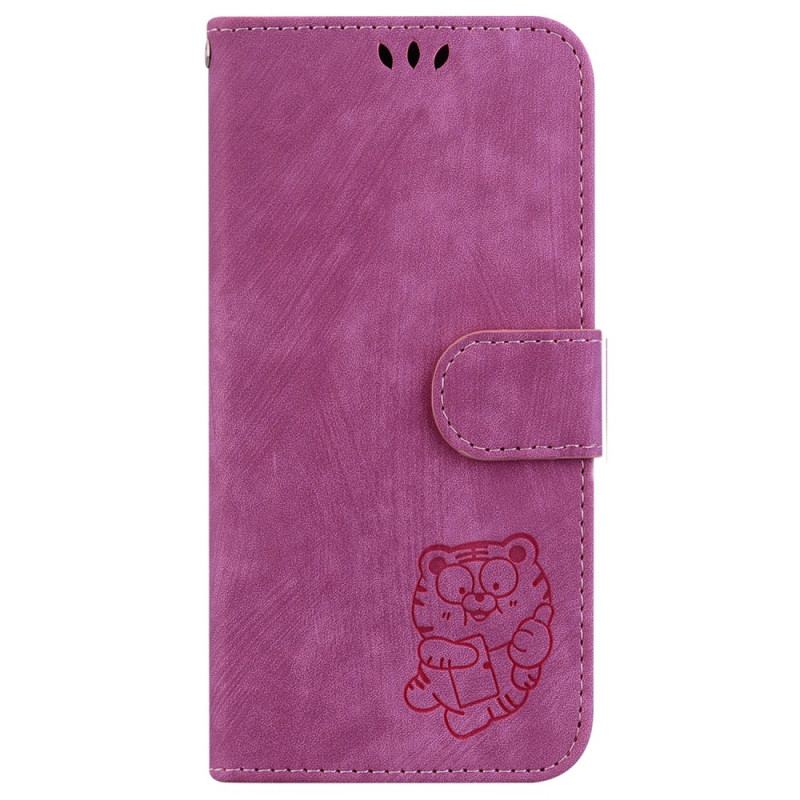 Capa Folio Para iPhone 15 Pro Tigre Fofo