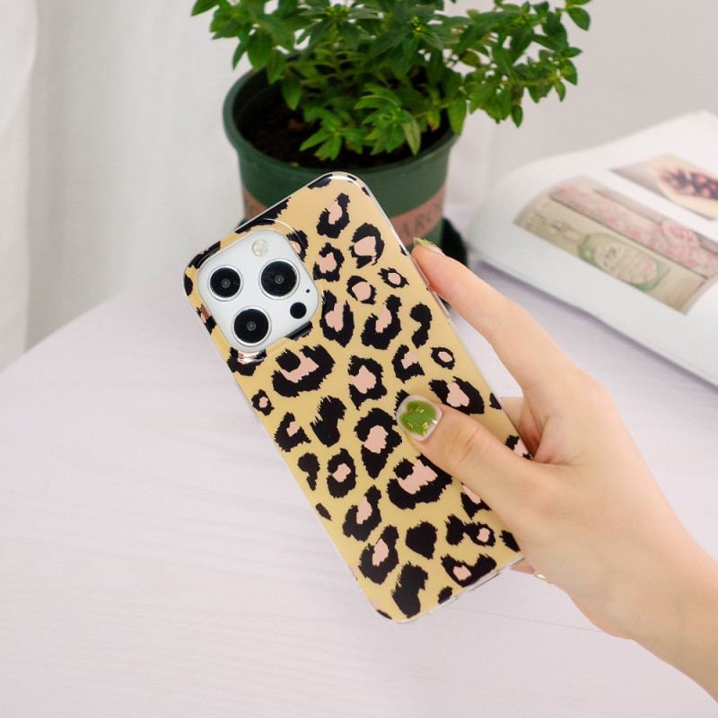 Capa Para iPhone 15 Pro Padrão Leopardo