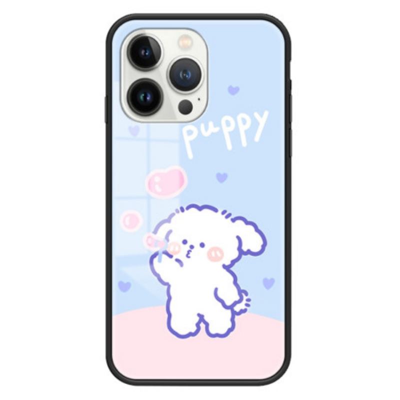 Capa Para iPhone 15 Pro Vidro Temperado Bubble Dog