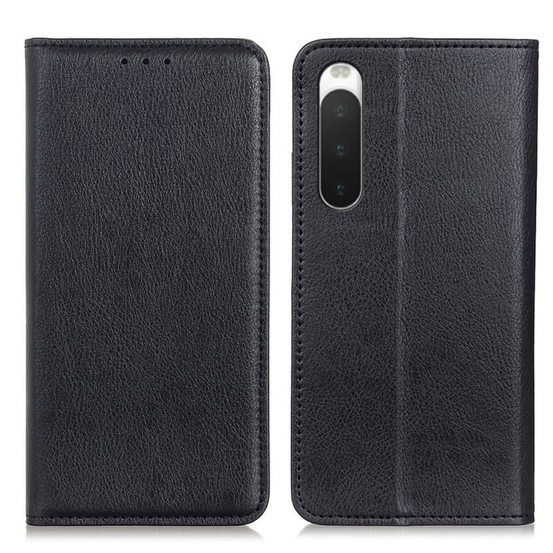 Capa De Celular Para Sony Xperia 10 IV Flip Couro Rachado De Lichia