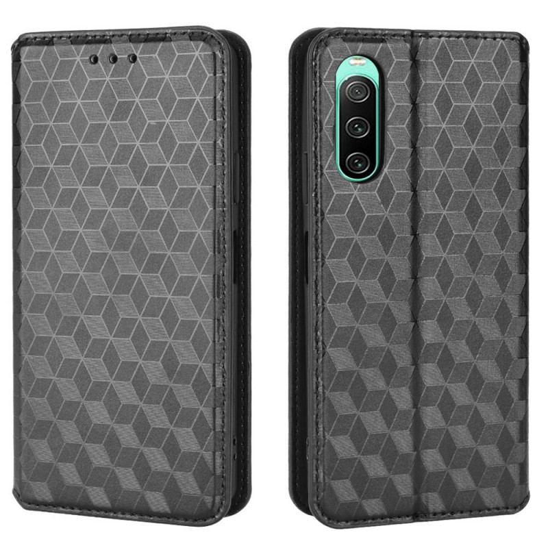 Capa De Celular Para Sony Xperia 10 IV Flip Cubos 3d