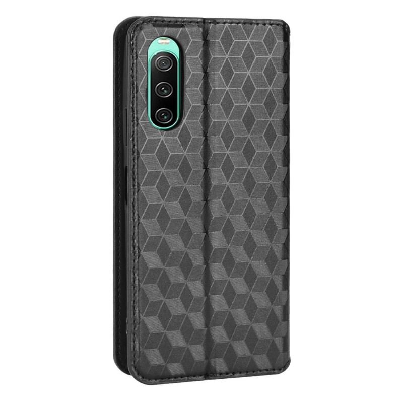 Capa De Celular Para Sony Xperia 10 IV Flip Cubos 3d