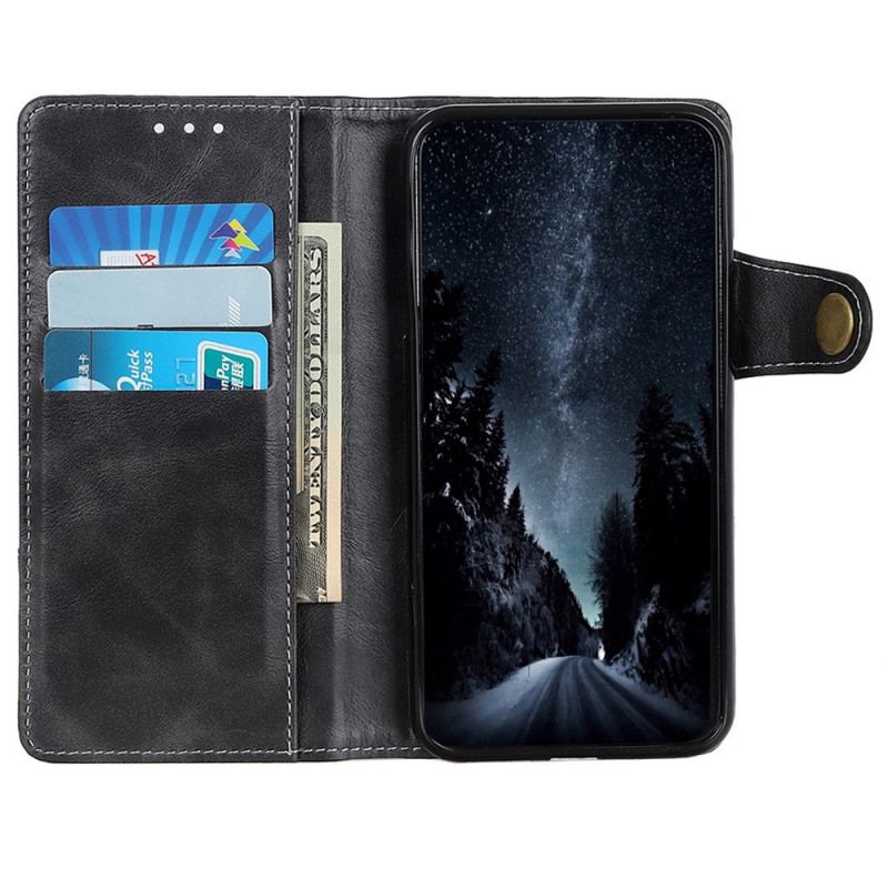 Capa De Couro Para Sony Xperia 10 IV Desenho De Costura