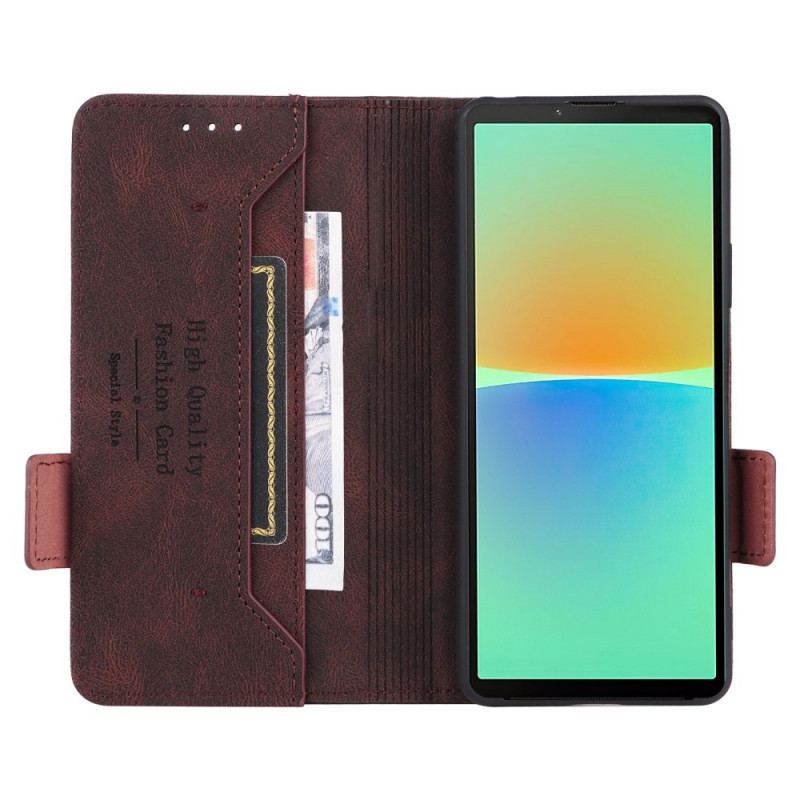 Capa De Couro Para Sony Xperia 10 IV Elegância Sutil