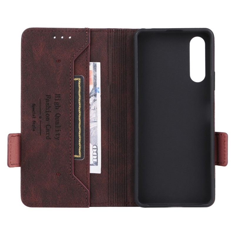 Capa De Couro Para Sony Xperia 10 IV Elegância Sutil