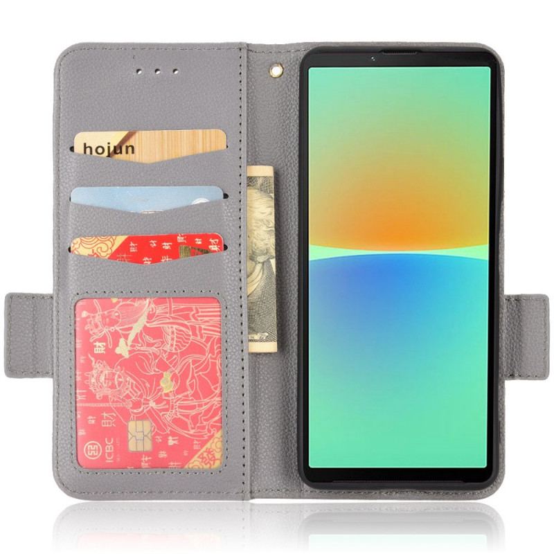 Capa De Couro Para Sony Xperia 10 IV Fecho Duplo Finesse