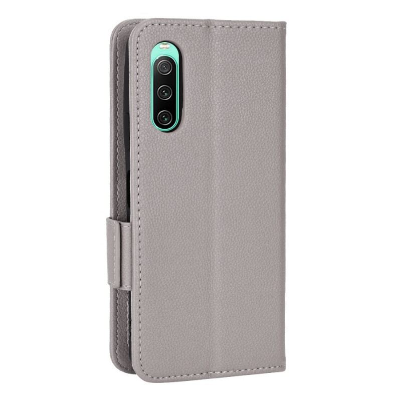 Capa De Couro Para Sony Xperia 10 IV Fecho Duplo Finesse