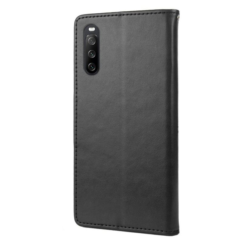 Capa De Couro Para Sony Xperia 10 IV Flores E Borboletas