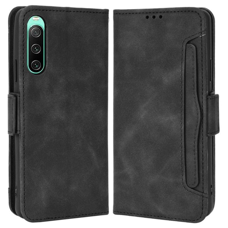 Capa De Couro Para Sony Xperia 10 IV Multi-card Premier Class