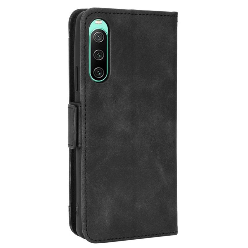 Capa De Couro Para Sony Xperia 10 IV Multi-card Premier Class